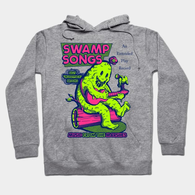 Swamp Songs - White/Neon Hoodie by Meganpalmer